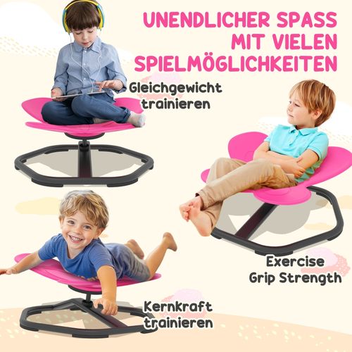 Chaise Tournante Sensorielle Pour Enfants En Forme De Papillon, Rose, 3-6 Ans