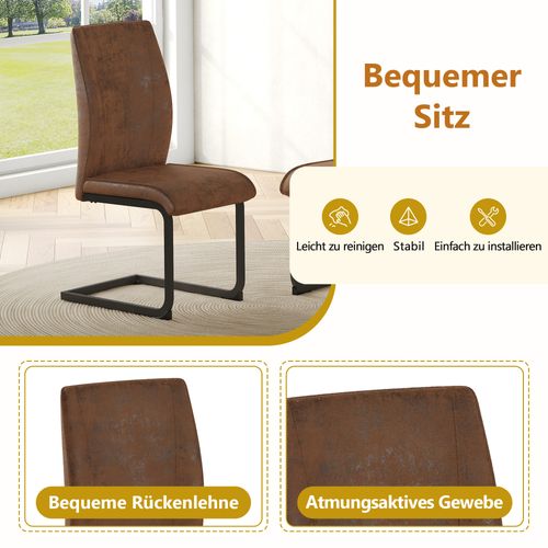 Ensemble Table Rectangulaire 160 Cm Avec Étagère Intégrée Et 4 Chaises En Tissu Tech