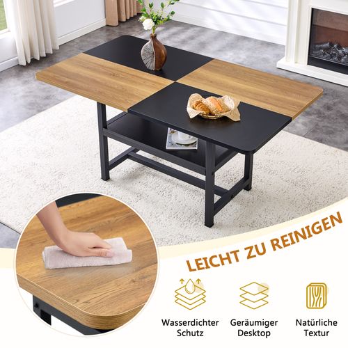 Ensemble Table Rectangulaire 160 Cm Avec 4 Chaises Noires En Pu Et Rangement Intégré