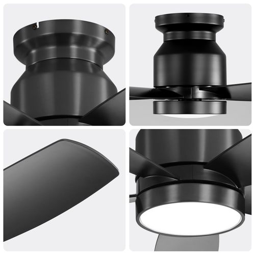 Ventilateur De Plafond 42" Avec LED 18w Dimmable, Moteur Dc Réversible Et Télécommande