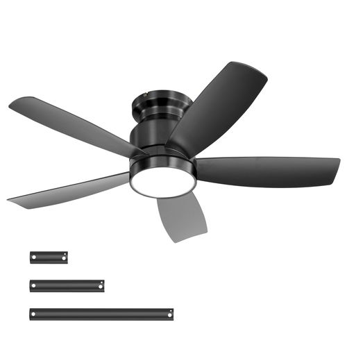 Ventilateur De Plafond 42" Avec LED 18w Dimmable, Moteur Dc Réversible Et Télécommande