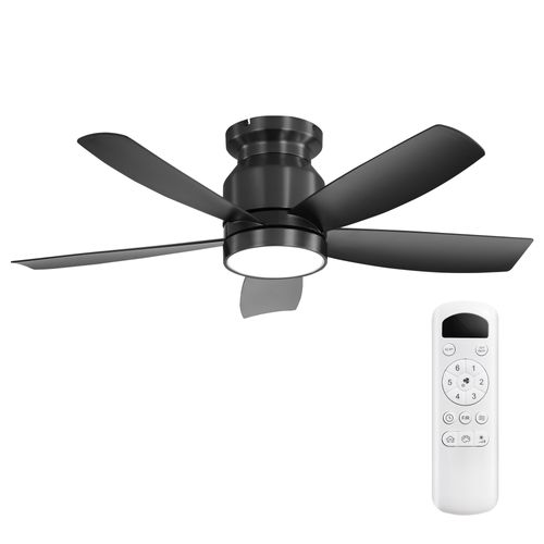 Ventilateur De Plafond 42" Avec LED 18w Dimmable, Moteur Dc Réversible Et Télécommande