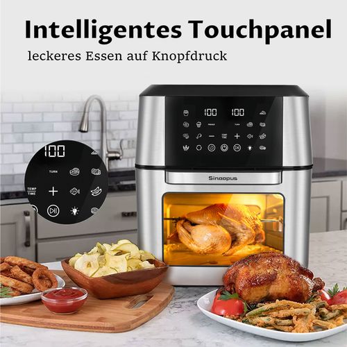 Airfryer XXL 12 l Avec Écran Tactile LED Et Accessoires Pour Rôtisserie