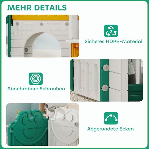 Toboggan 7-en-1 Pour Enfants 1-4 Ans Avec Toboggan, Maison Et Panneau