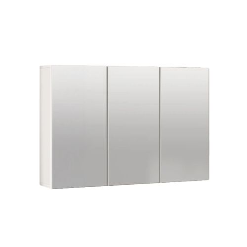Armoire De Salle De Bain Suspendue Avec 3 Portes Miroir, Étagères Et Design Moderne Blanc