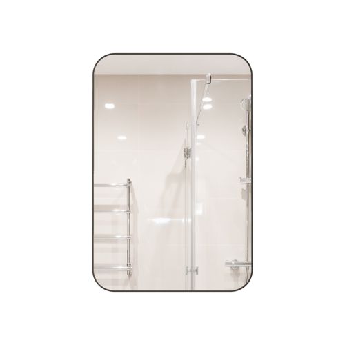 Armoire Miroir Rectangulaire Noire Encastrable Ou Murale Avec Étagères Réglables