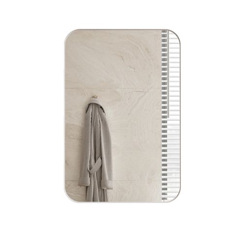 Armoire Miroir Rectangulaire Blance Encastrable Ou Murale Avec Étagères Réglables