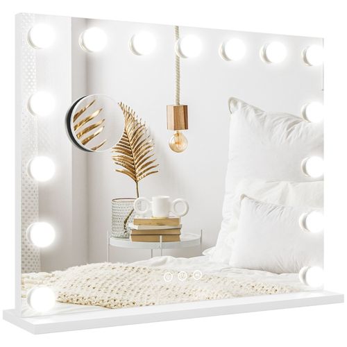 Miroir Cosmétique LED 58x48 Cm Avec 3 Modes De Lumière, USB Et Réglage Tactile