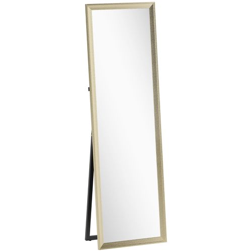 Miroir Pleine Longueur 160x50 Cm, Cadre Métallique Doré, Flexible Et Élégant