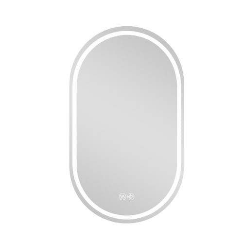 Miroir Mural Ovale LED 60x90 cm Avec Anti-buée Et Écran Tactile Pour Salle De Bain