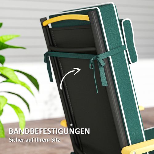 Coussin De Siège 120x47x9,5 cm Imperméable Avec Appuie-tête Et Sangles, Upf50+