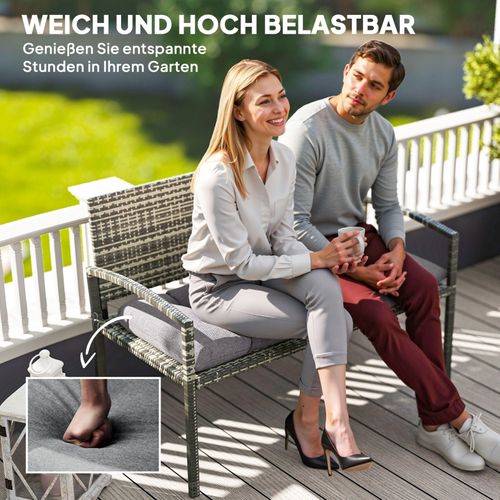 Coussin De Banc 105x46x12,5 cm Gris, Rembourré, Résistant à L’eau Et Upf50+ Pour Extérieur