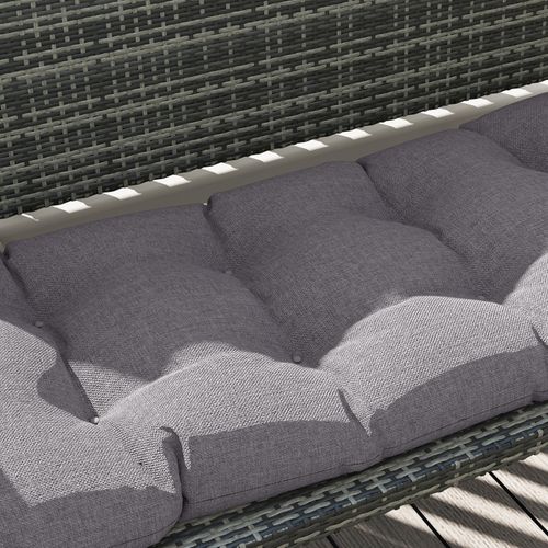 Coussin De Banc 105x46x12,5 cm Gris, Rembourré, Résistant à L’eau Et Upf50+ Pour Extérieur