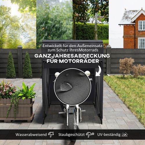 Bâche Moto XXL Noire 345x135x191cm, Étanche Et Résistante Pour Extérieur