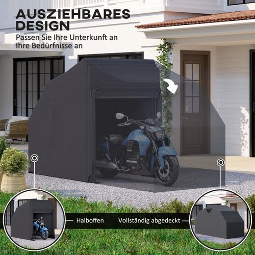Bâche Moto XXL Noire 345x135x191cm, Étanche Et Résistante Pour Extérieur