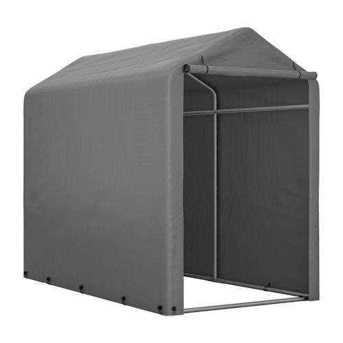 Abri De Jardin Gris Foncé 187x100x160cm Pour Vélos, Outils Et Motoculture