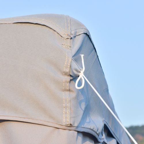 Pavillon De Jardin 3x3 M Avec 4 Parois Moustiquaires Toit Double Et Structure Métal Gris Clair