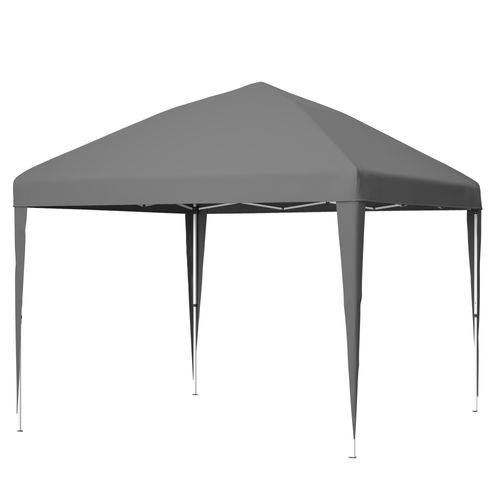 Pavillon Pop-up 3x3 M Pliant Réglable En Hauteur Avec Sacs De Lest Et Housse Gris