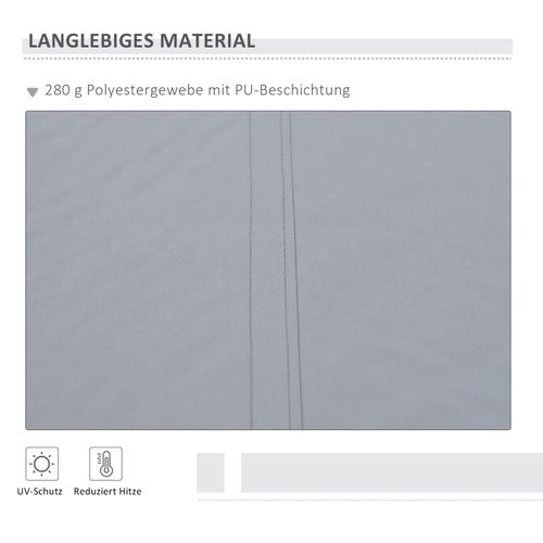 Store Banne Manuel 3,95 X 2,45 M Pour Terrasse, Protection Solaire En Polyester Gris/blanc