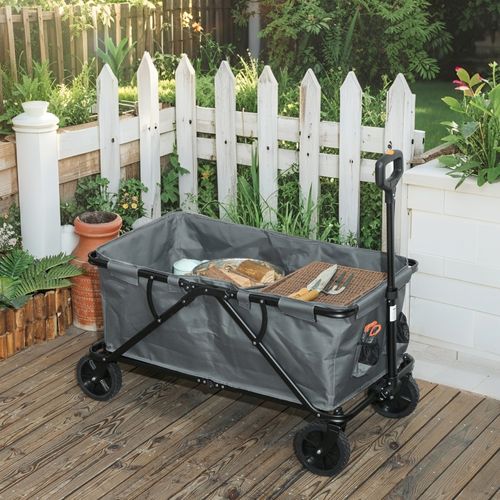 Chariot Pliable 160l Avec Bâche Amovible, Jardin Et Transport, Capacité 120 Kg