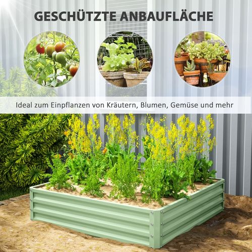 Jardinière Surélevée En Acier 120x120x30 Cm Pour Légumes, Herbes Et Fleurs