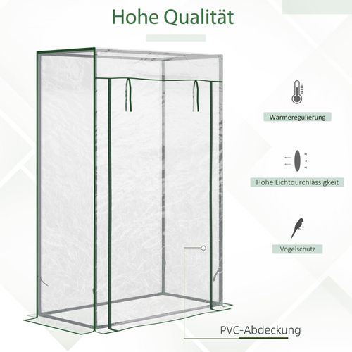 Serre Tomates Et Plantes 100x50x150 cm Avec Porte Enroulable, Cadre Acier Et Plastique