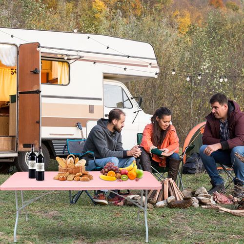 Table Pliante Portable 180 cm Résistante Avec Poignée, Multi-usage Pour Intérieur Et Extérieur