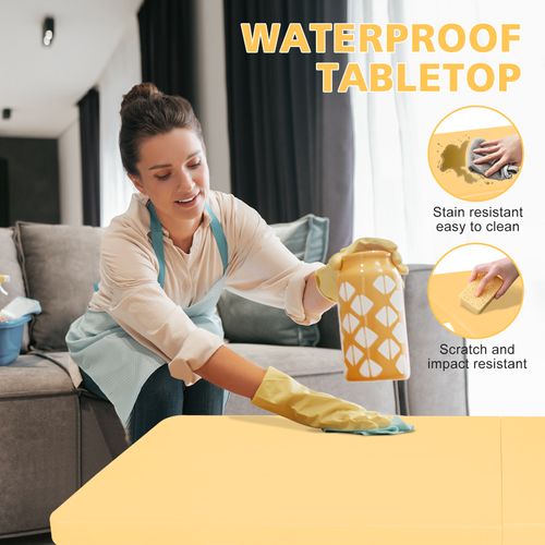 Table Pliante Portable 125 cm Robuste Avec Hauteur Réglable Pour Intérieur Et Extérieur, Janue