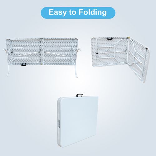 Table De Jardin Pliante 180 cm Résistante Et Facile à Nettoyer Pour Intérieur Et Extérieur