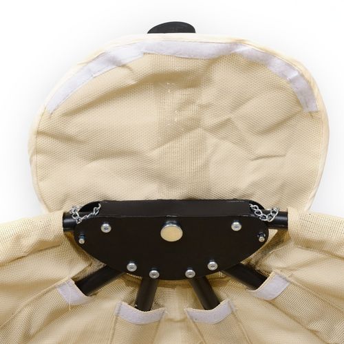 Fauteuil Suspendu Oeuf Pliable Avec Coussin, Chaise Balançoire, 125x95x170 Cm, Kaki