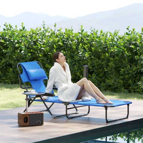 Chaise Longue Pliable Pour Jardin Et Terrasse, Relax Inclinable, Résistante Aux Intempéries