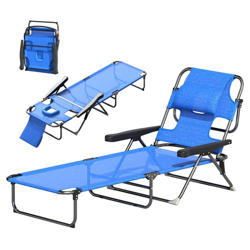Chaise Longue Pliable Pour Jardin Et Terrasse, Relax Inclinable, Résistante Aux Intempéries