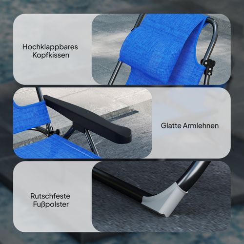 Chaise Longue Pliable Pour Jardin Et Terrasse, Relax Inclinable, Résistante Aux Intempéries