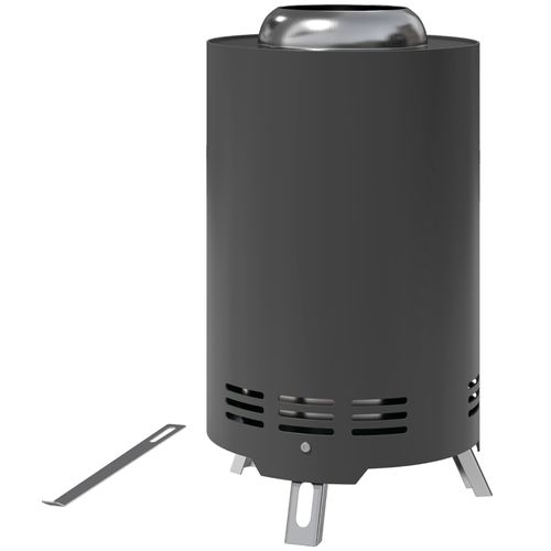 Brasero En Acier Inoxydable D.16x25 Cm Avec Crochet, Feu Sans Fumée Pour Jardin