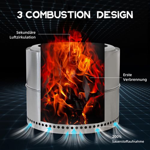 Brasero Portable En Acier Inoxydable Avec Cendrier, Feu De Bois Extérieur