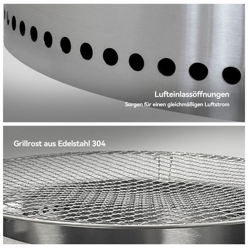 Brasero Portable En Acier Inoxydable Avec Cendrier, Feu De Bois Extérieur