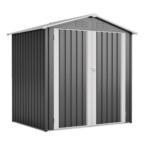 Abri De Jardin Métallique 142 X 185 Cm Avec Porte Verrouillable Et Ventilation Intégrée