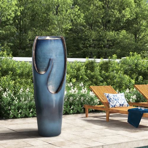 Fontaine D'intérieur Et D'extérieur En Verre 98 Cm Avec Cascade Décorative Et Effet Relaxant