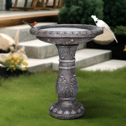 Fontaine De Jardin Résistante Aux Intempéries, Bain D’oiseaux Décoratif En Béton Fibré 62 Cm