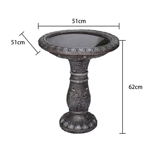 Fontaine De Jardin Résistante Aux Intempéries, Bain D’oiseaux Décoratif En Béton Fibré 62 Cm