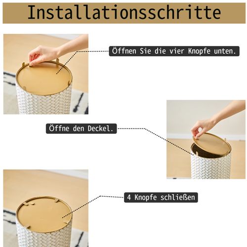 Set De 3 Grandes Vases De Sol Noirs En Métal à Rainures 50/66/83 Cm Style Industriel