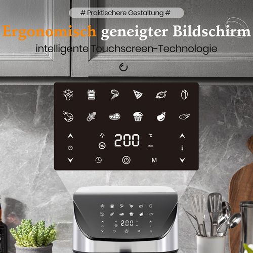 Friteuse Sans Huile XXL 8,5l 1800 W Avec Écran LED, Fenêtre Et 12 Programmes De Cuisson