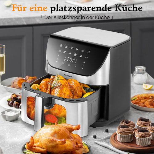 Friteuse Sans Huile XXL 8,5l 1800 W Avec Écran LED, Fenêtre Et 12 Programmes De Cuisson