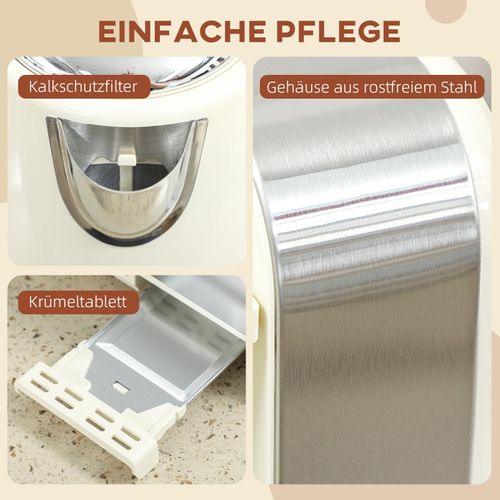 Set Petit-déjeuner 2-en-1 Bouilloire 1,7 l Et Grille-pain 4 Tranches, Strix Thermostat