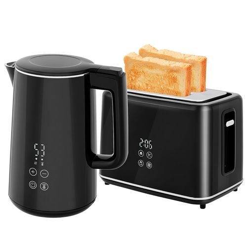 Set Petit-déjeuner 2-en-1 : Bouilloire 1,5 l Et Grille-pain 2 Tranches Avec Thermostat