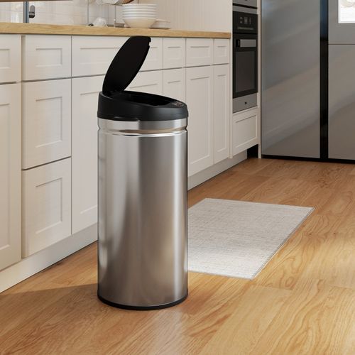 Poubelle Automatique 42 L En Inox Avec Capteur Sans Contact Et Fermeture Silencieuse Soft-close
