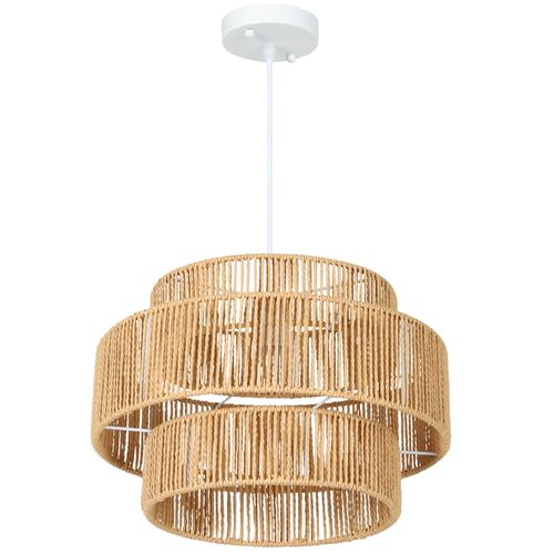 Suspension Boho Chic En Corde De Chanvre Avec Abat-jour 40x40x177 Cm