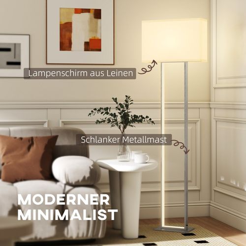 Lampadaire Moderne à 3 Modes Avec Abat-jour En Lin Et Variateur 150 Cm