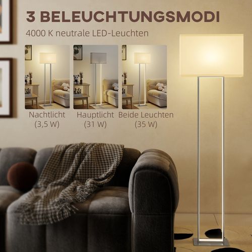 Lampadaire Moderne à 3 Modes Avec Abat-jour En Lin Et Variateur 150 Cm