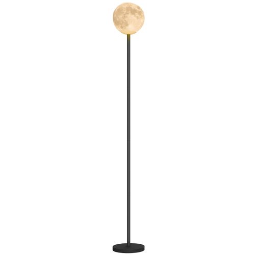 Lampadaire Design Lune 3d Avec Abat-jour, 3 Températures, Interrupteur Au Pied, Métal Noir